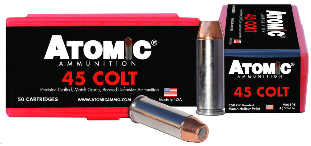 Ammunition Atomic Ammunition 450 ft lbs 45Colt ATOMIC 00444 45COLT      250 BONDED MATCH HP 50/10 • Model: 450 ft lbs